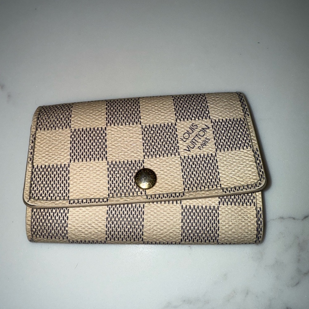 Authentic Louis Vuitton Damier Azur 6 ring key holder/card holder
